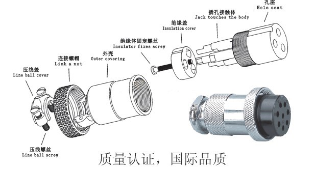 小号 3芯 三芯插 航空插头、航空插座、航空连接器、防水航插