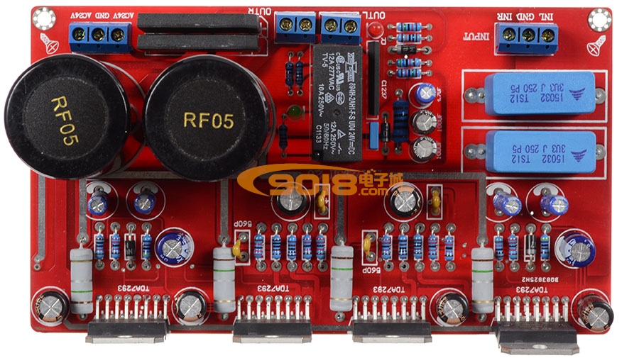 发烧级高保真TDA7293并联双声道立体声2.0功放板（豪华板）150W*2