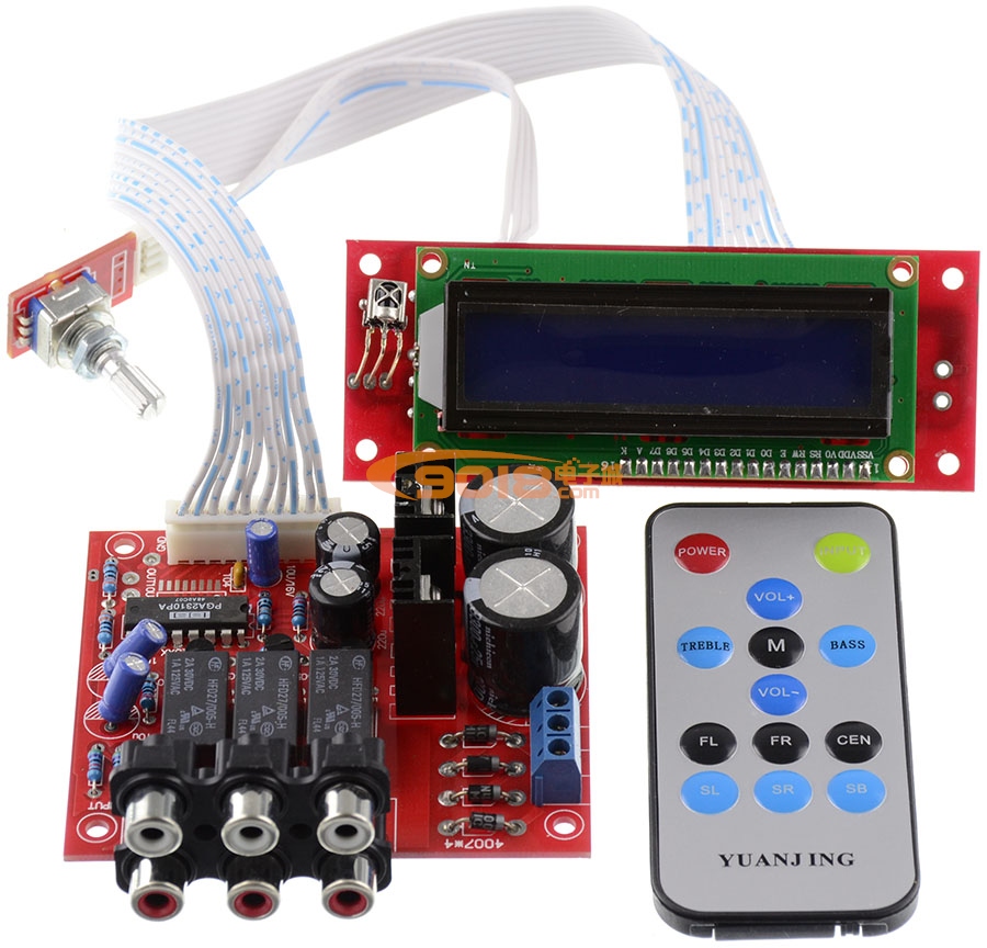 PGA2310遥控电子音量控制前级板 带液晶屏显示 配遥控器