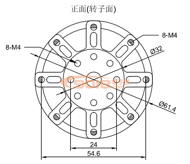 昊极5310/90W直流无刷电机 三相永磁盘式外转子马达 有感有霍尔