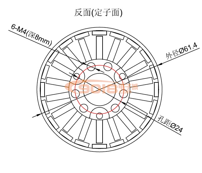 昊极5310/90W直流无刷电机 三相永磁盘式外转子马达 有感有霍尔